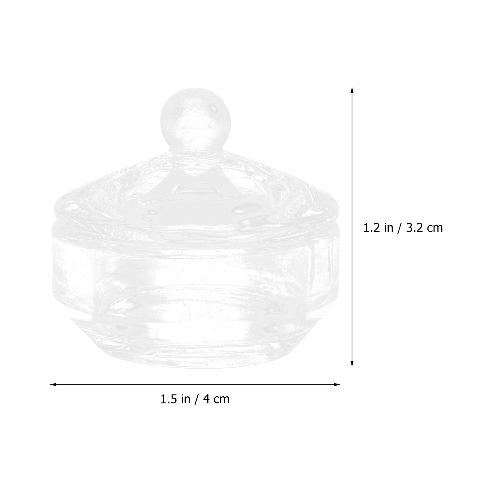 2個入り クリスタルガラス ネイルディッシュボウル アクリルネイル用 丸型 マニキュアツールカップ 軽量 ポータブル ダッペンディッシュ 蓋付き パウダーミックス用