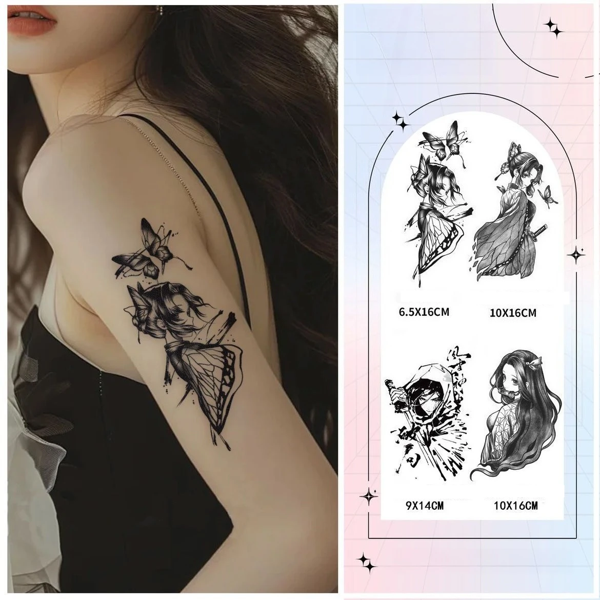 

Anime Herbal Juice Temporary Tattoos Cartoon Kimetsu No Yaiba Waterproof Fake Tattoo Sticker Tatoo Last for 15 Days