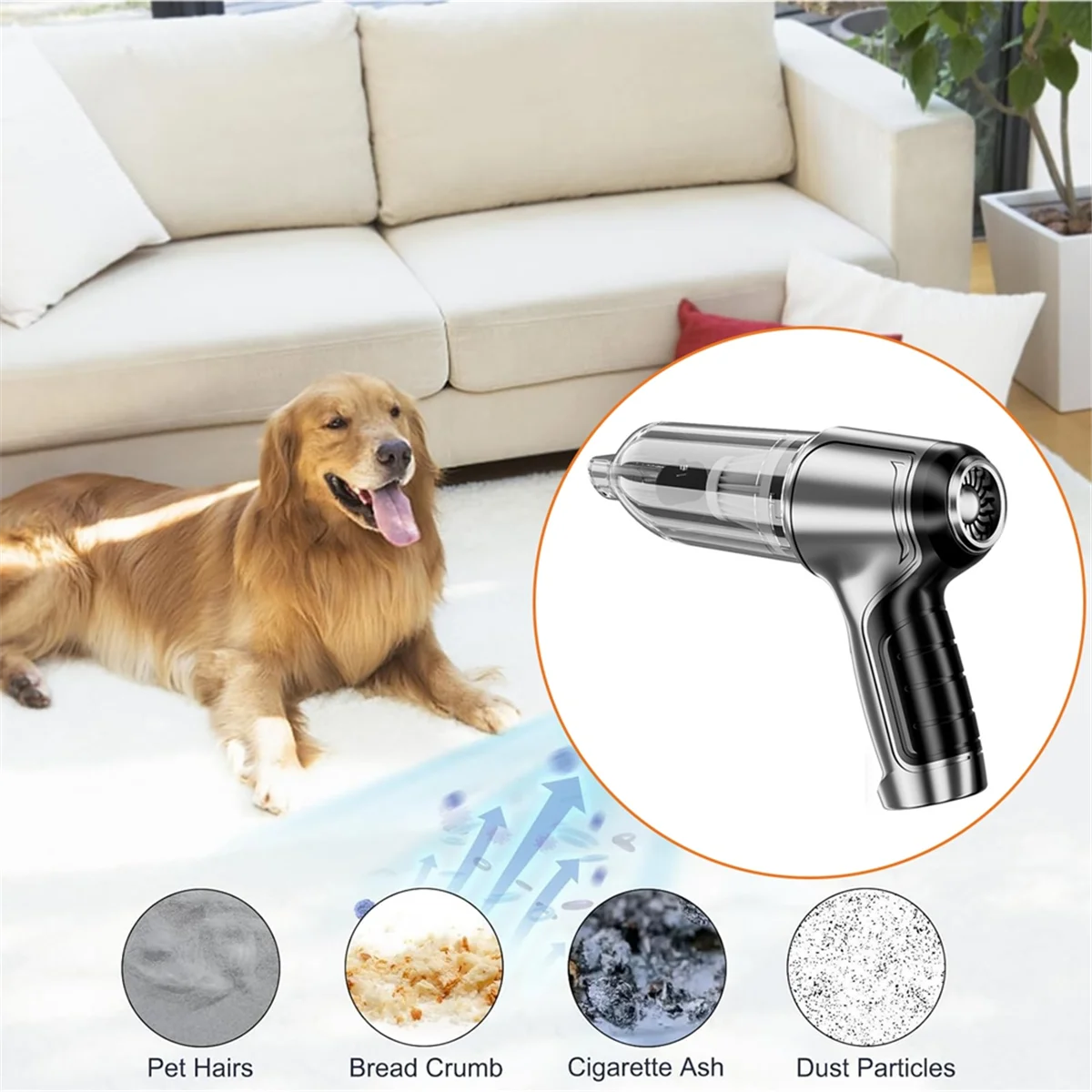 B07B-Handheld Car Vacuum Cleaner 12KPa Cordless Portable Handheld Vacuum with Brushless Motor for Car Office Home Cleaning