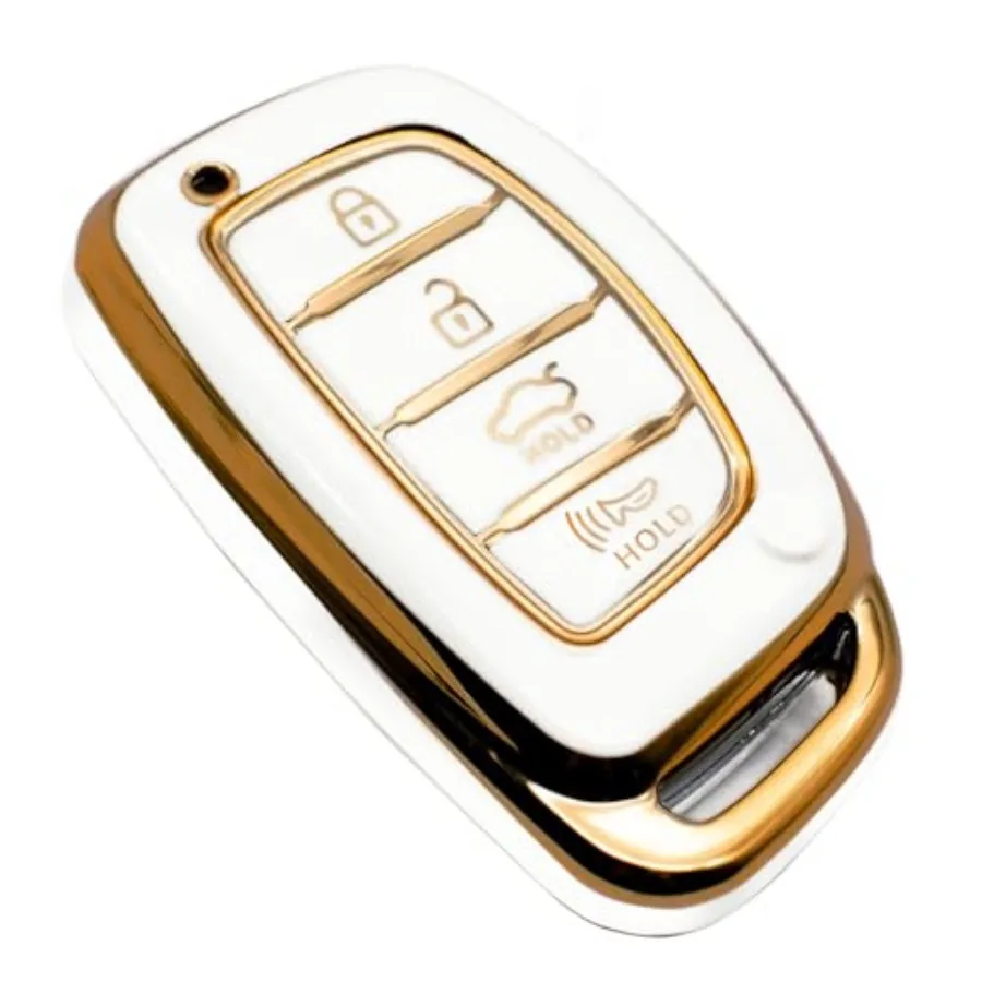 

Key Fob Cover Compatible with Hyundai Elantra Elantra GT Ioniq Sonata Tucson Smart 4 Buttons TPU Remote Keyless Key Fob Case Pr