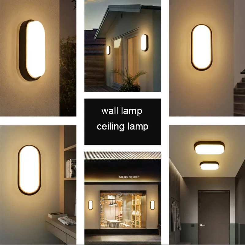 Lampu dinding Oval biji kayu LED, lampu langit-langit kamar tidur untuk dekorasi ruang tamu tempat lilin meja makan