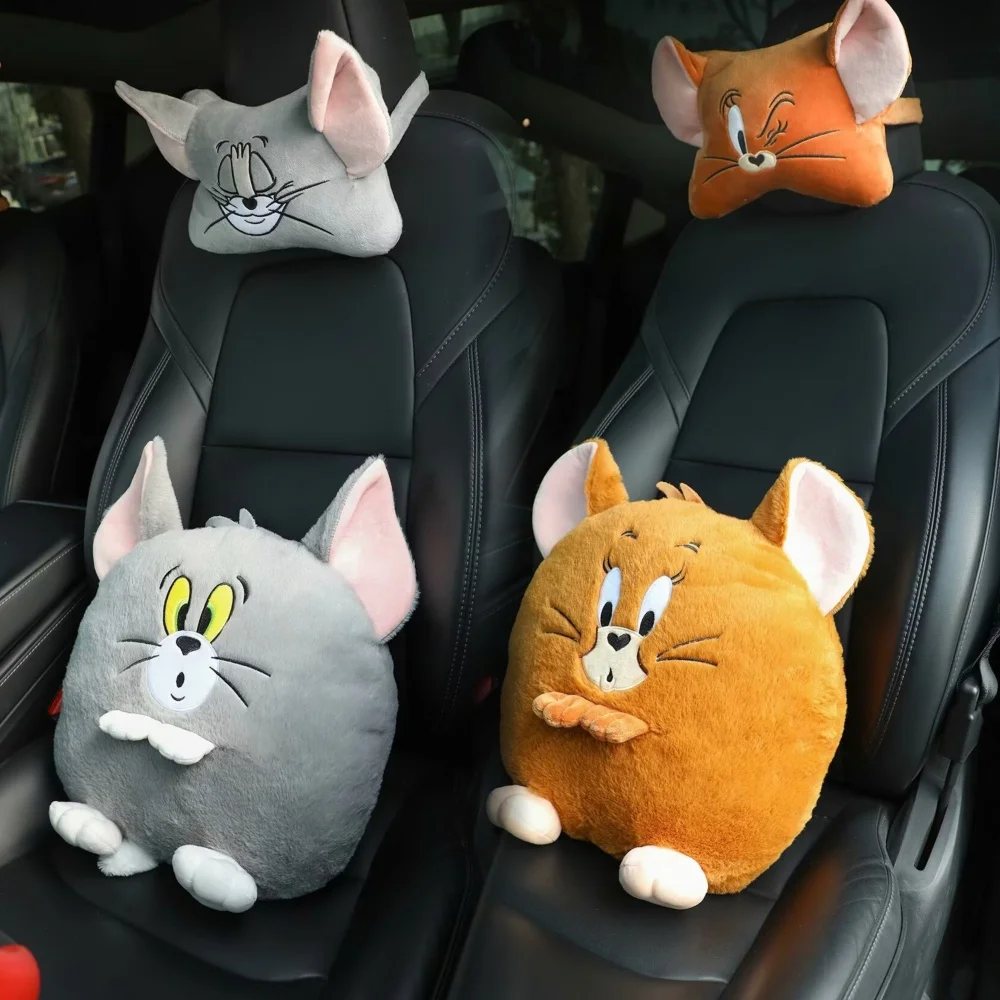 

Удобная плюшевая подушка для спины Том и Джерри, подголовник, декор автомобиля, декоративная подушка, кошка, мышь, приятные плюшевые диван-кровать, рождественские подарки