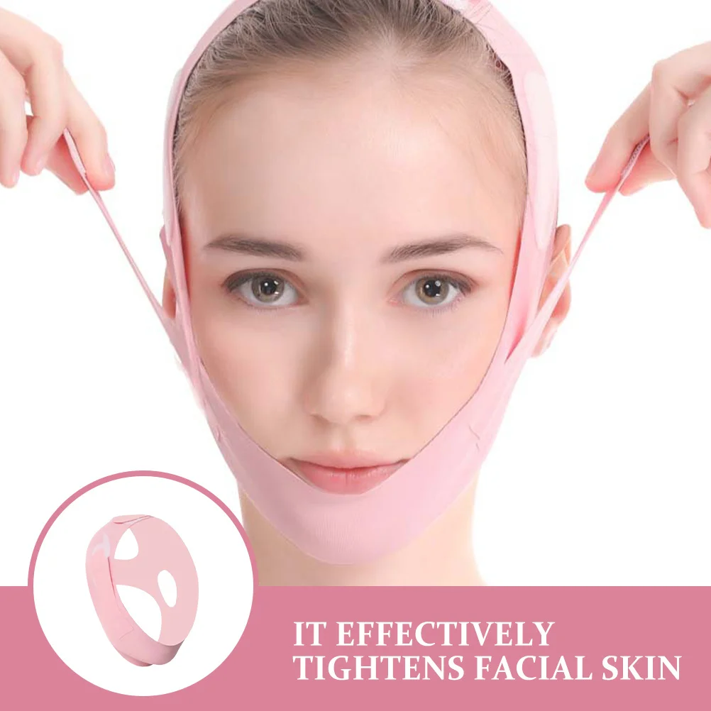 قناع وجه على شكل حرف V، قناع رفع قابل لإعادة الاستخدام لتقليل الذقن المزدوجة، حزام نحت الوجه، نسيج الحرير الجليدي