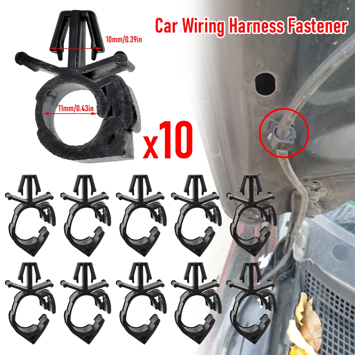10 Stück Auto kabelbaum Befestigungs weg fester Halter Clip Wellpappe Kabelbinder Kabel klemme Ölrohr Balken leitung Schlauch halterung