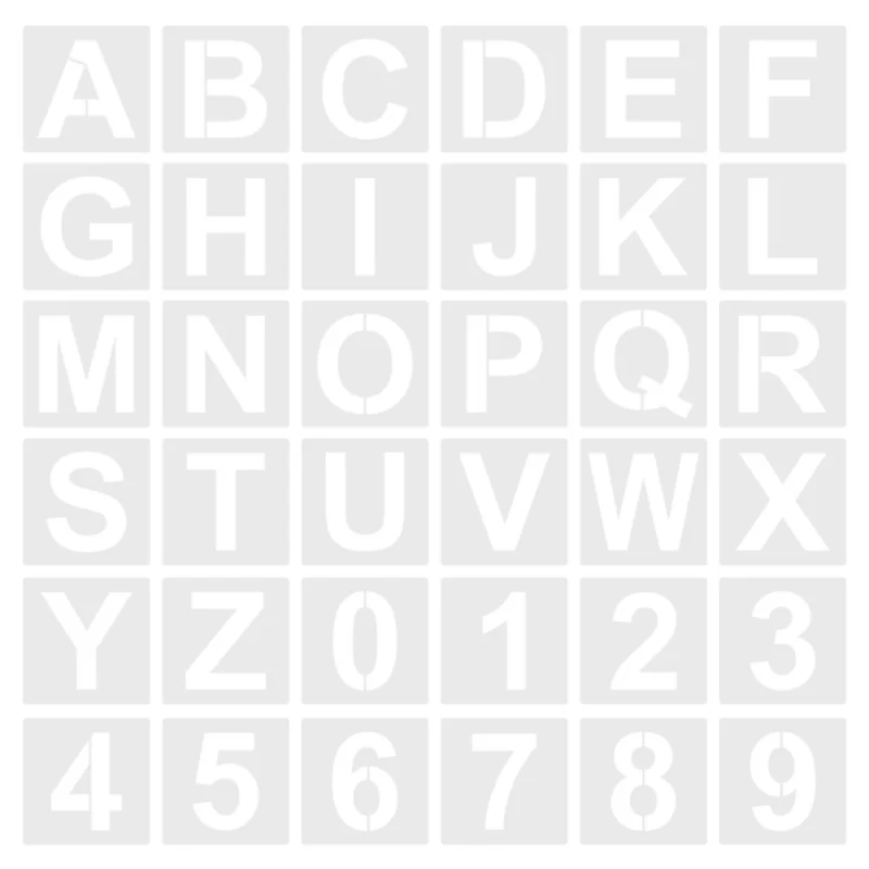 36pcs English Alphanumeric Symbols DIY Layering Stencils Scrapbook Coloring Embossing Decorative Card Painting Template Reusable