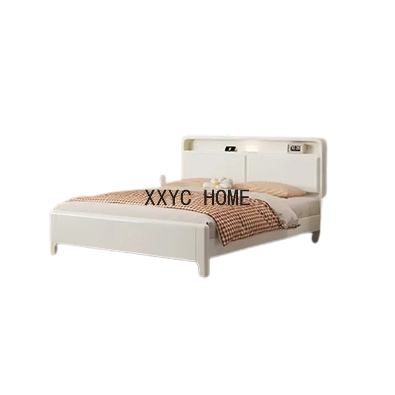 

Nordic Bed Bedroom Aesthetic Luxury Wood Bedside Double Lounger Headboard Bedroom Modern Soft Cama Matrimonial Room Furniture