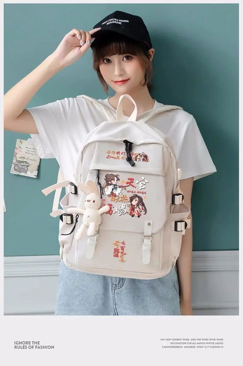 Anime Tian Guan Ci Fu Huacheng Backpack Student Schoolbag Anime Mochila Boys Girls Teens Travel Shoulder Bags