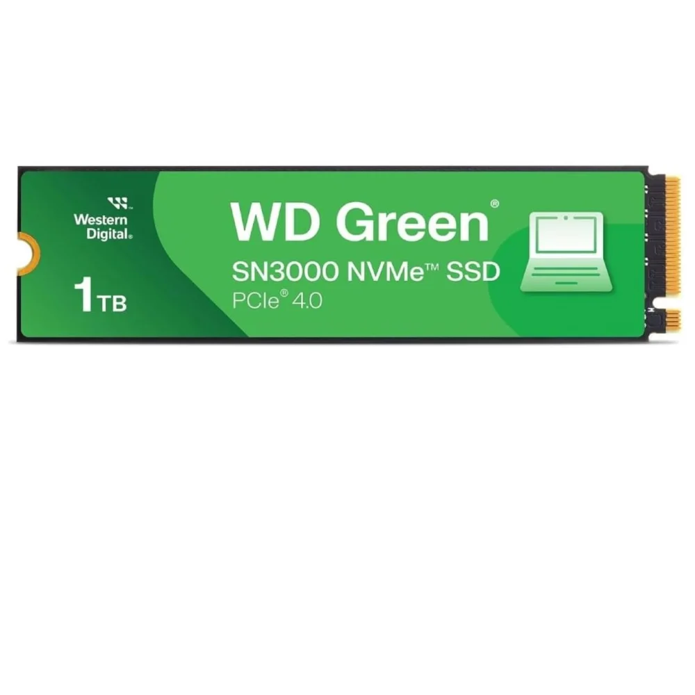 

Western Digital 1TB WD Green SN3000 NVMe Internal SSD - Solid State Drive - Gen4 PCIe, M.2 2280, Up to 5,000 MB/s - WDS100T4G0E