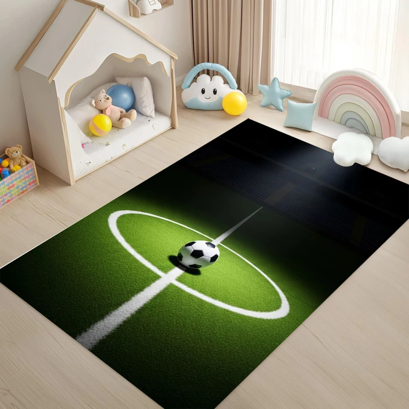 Sports Theme Racing Track Basketball Court Soccer Field Carpet Kids Play Mat Home Decoration Non-Slip Floor Mat Rugs for Bedroom