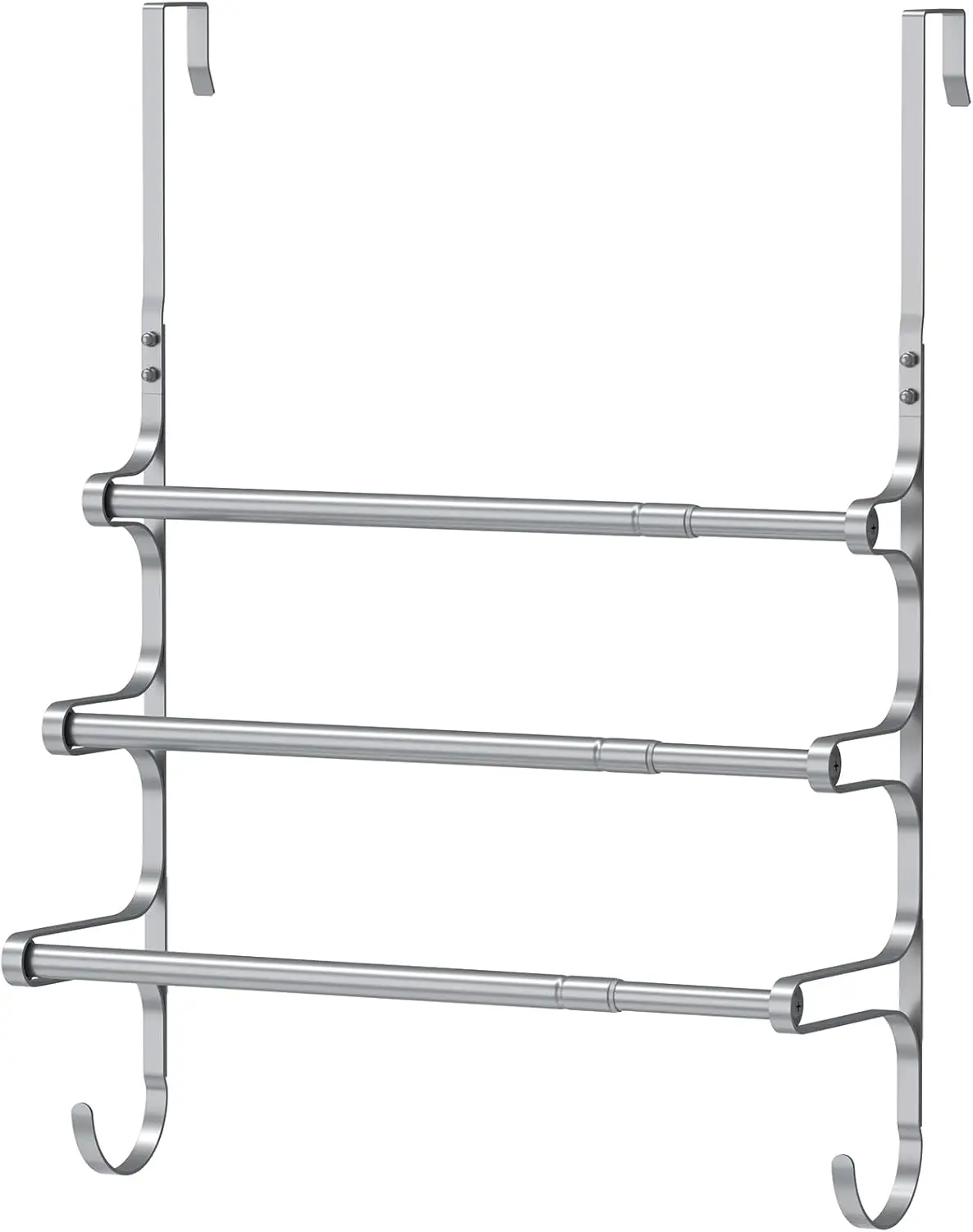 

Over The Door Towel Rack, Over Door Towel Rack for Bathroom Door, Triple Towel Storage Holder with Hooks (Silver)