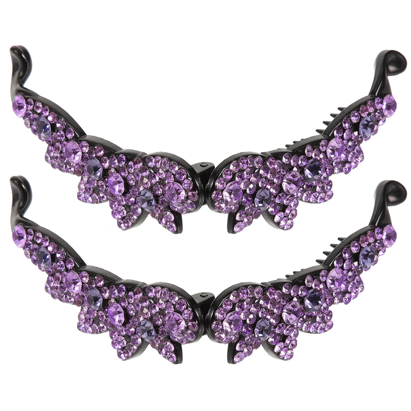 

2pcs Rhinestone Banana Clips Sparkling Claw Clips For Thick Curly Hair Women Party Wedding Daily Wear Styling Hair Accessories