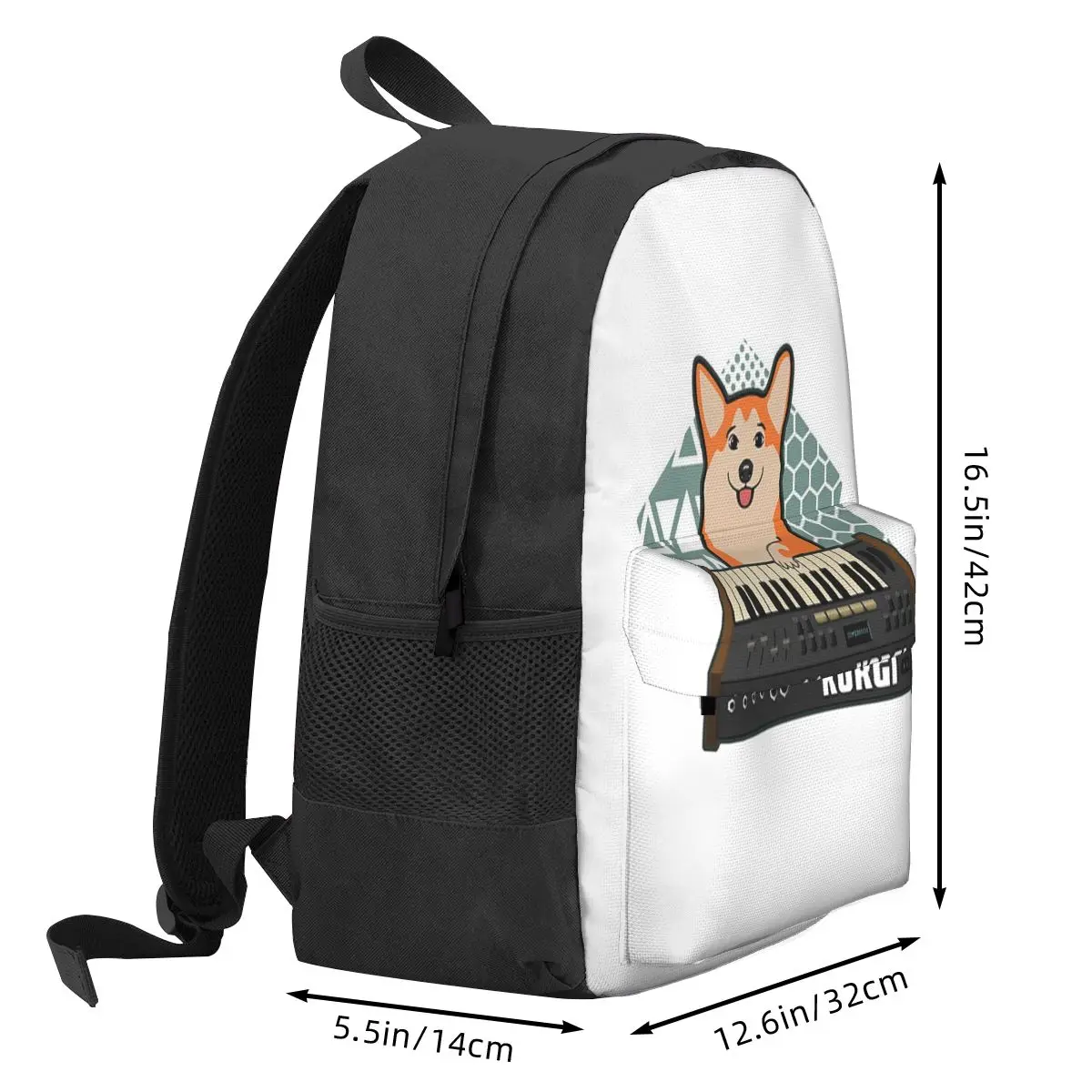 Mochilas divertidas de Synthesizer Fan Corgi Dog para niños y niñas, mochilas escolares para niños, mochila para computadora portátil, bolsa de hombro