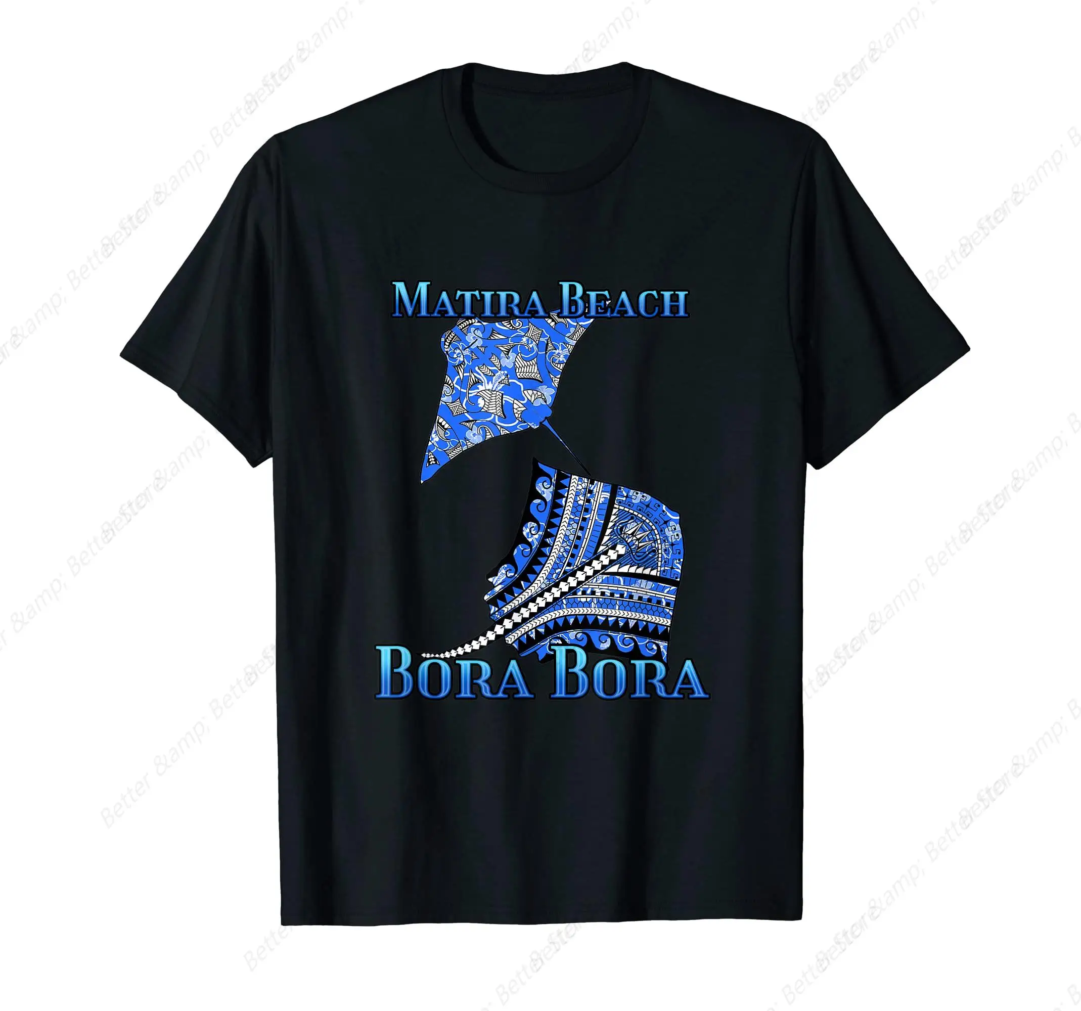 Matira Beach Bora Bora Vacation Tribal Stingray T-Shirt