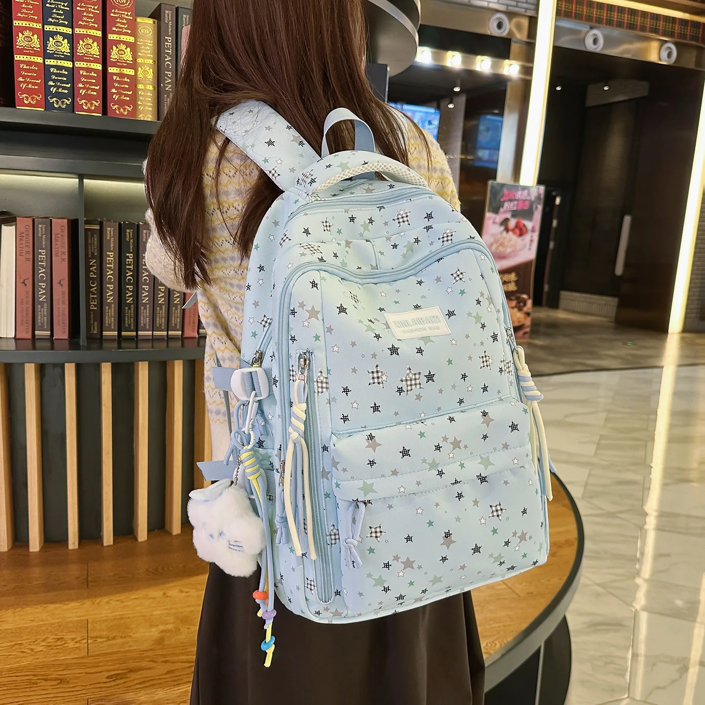 zaino-leggero-traveasy-2026-nuovo-con-stampa-a-stelle-in-nylon-con-ciondolo-per-studenti-delle-scuole-medie-e-superiori