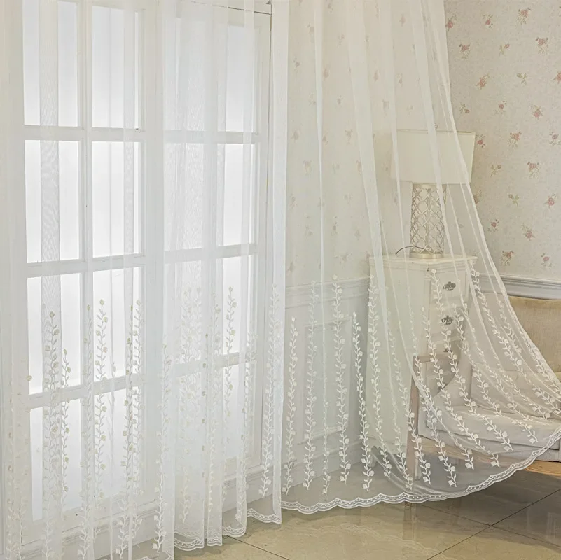 Luxury Fantasy Gauze Curtains for Living Dining Room Bedroom Relief Window Screen Background Beauty Beauty Salon Partition