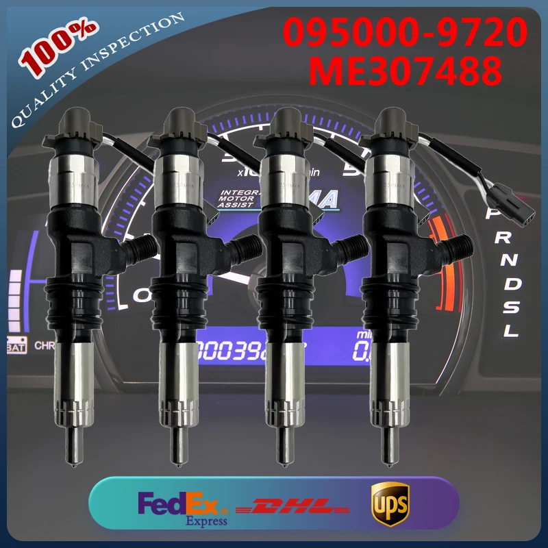 

4PCS 095000-9720 ME307488 Common Rail Injector Assembly 0950009720 for Mitsubishi Engine 6M60 6M60T Truck Fighter