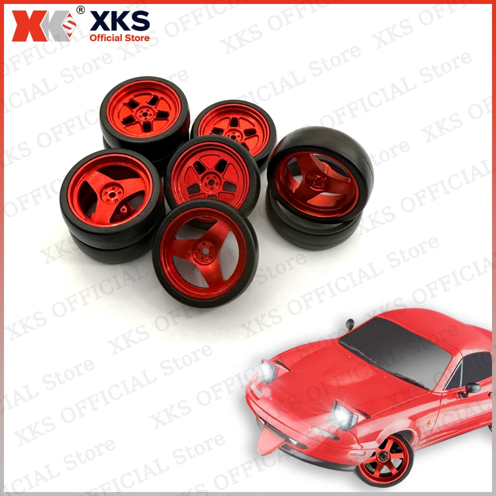 XKS 1/18 RC auto Pneumatici in metallo per LD1801 LD1802 LD1803 LD1804 LD1899 Aggiornamento pneumatici in metallo 33mm RC Car Upgrade Par