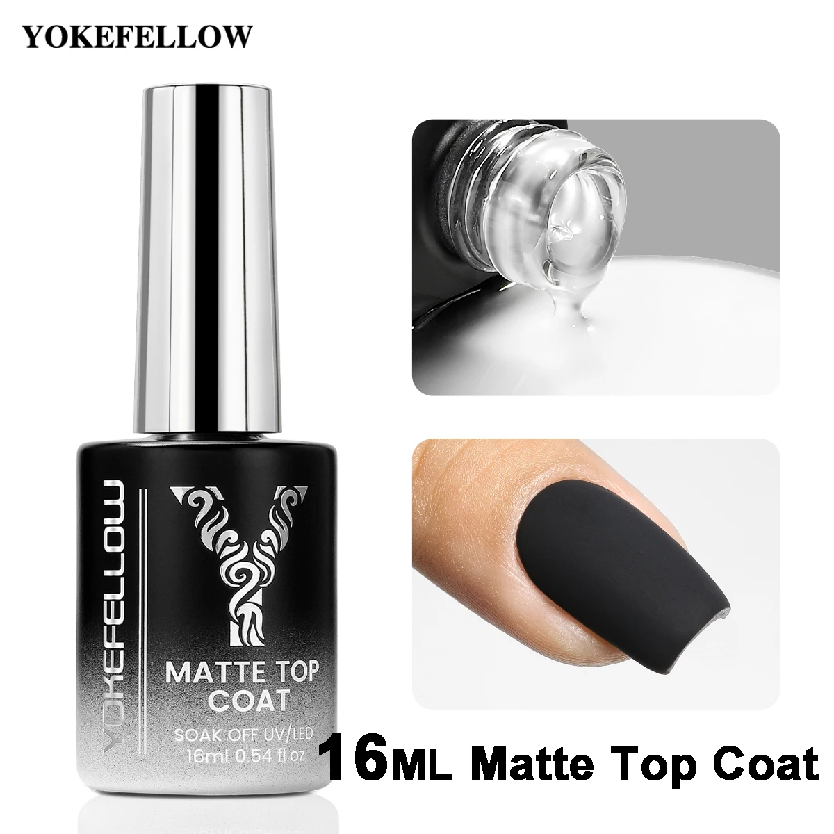 YOKEFELLOW 16ML mate capa superior Gel esmalte de uñas UV LED remojo Semi permanente Nail Art manicura Gel barniz capa superior