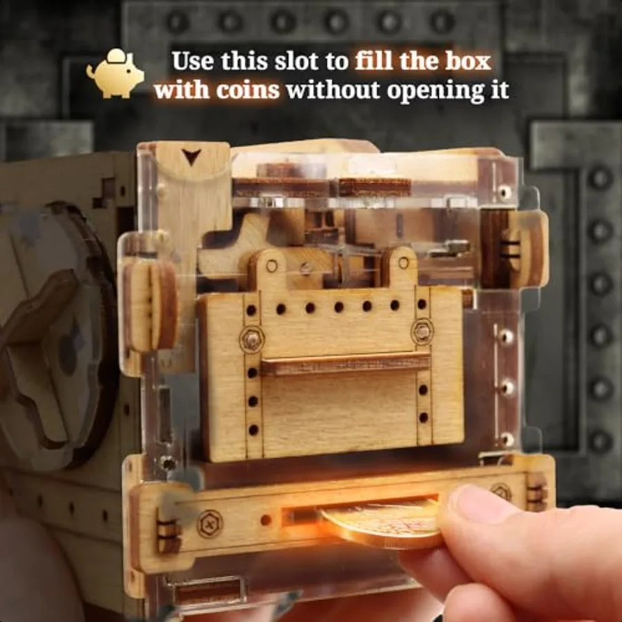 AMazeing Safe Marble Run Money Puzzle Box Confezione regalo ingannevole Puzzle 3D per adulti Escape Room Gioco Rompicapo Compleanno Gif