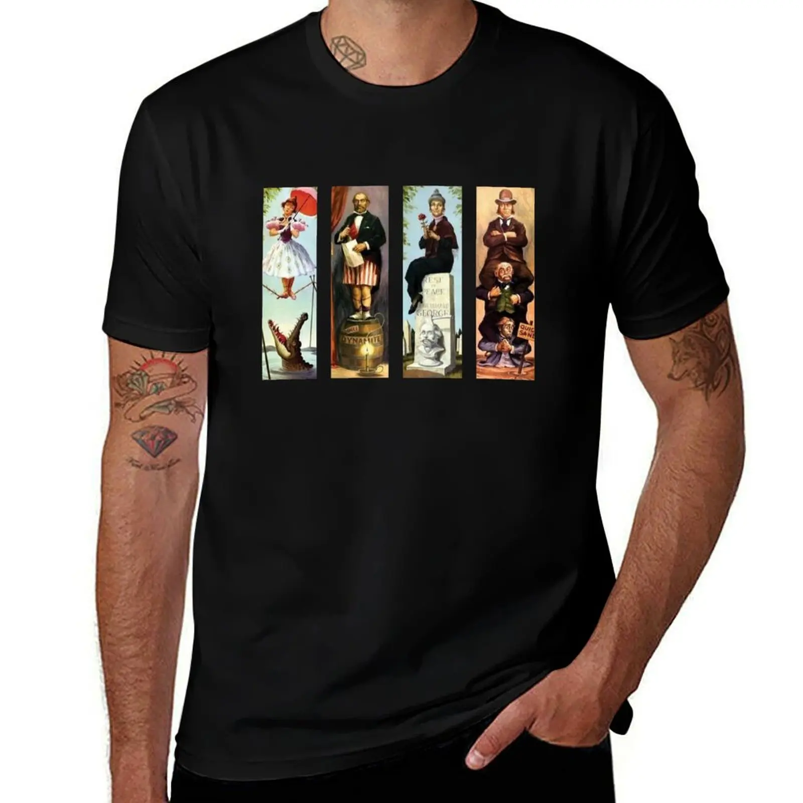 Haunted Mansion All Character T-Shirt Basic Short Sleeve for Men T-Shirt