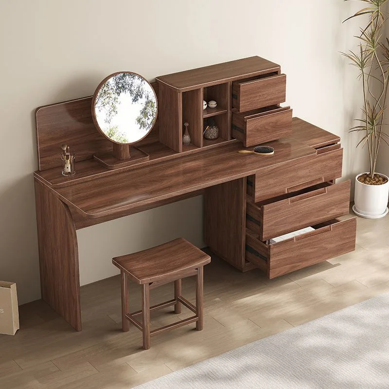 

Solid wood dresser, chest of drawers, integrated storage, bedside cabinet, simple bedroom, North American black walnut makeup