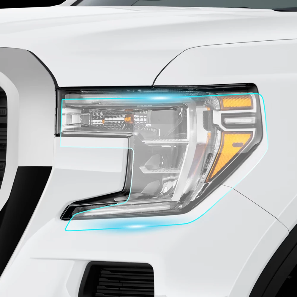 

KUNGKIC предварительно вырезанная защитная пленка для фар PPF для GMC Sierra AT4 DENALI SLT 2019-2021 8.5mil прозрачный бюстгальтер из ТПУ для стайлинга автомобиля