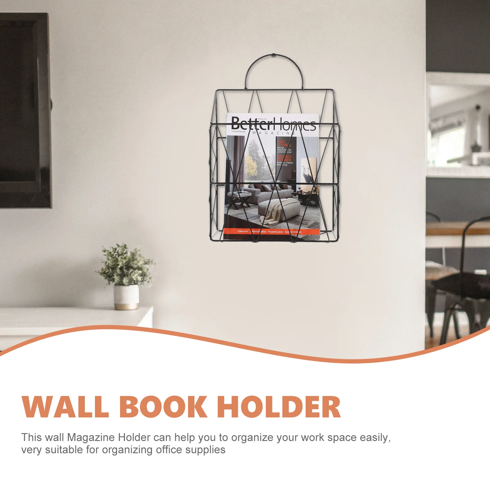 

Newspaper Shelf Books and Delicate Organizer Office Wear-resistant Holder Wall Magazine Rack Decorative Iron Bracket Hanging