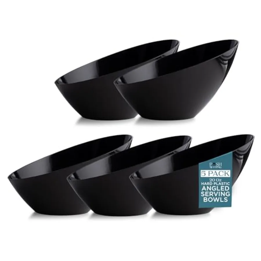 

- Black Plastic Serving Bowls for Party Angled Bowls Disposable Chip Bowls Candy Bowls for Party Table Salad and Fruit Bowls fo