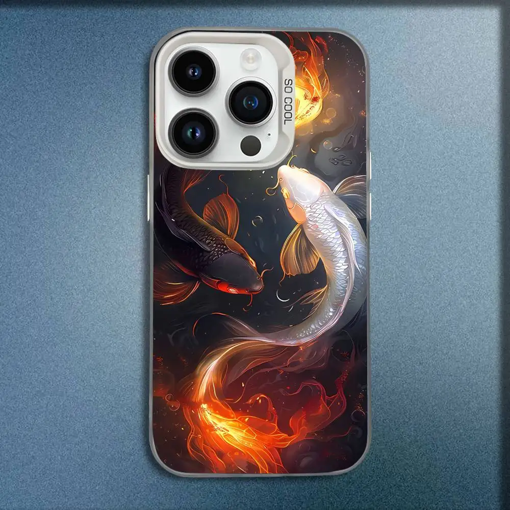 حافظة هاتف K-Koi G-Goldfish لهاتف iPhone 17,16,15,14,13,12,11,Pro,Max,Plus,E,SE4,Air,Mini White IMD Box