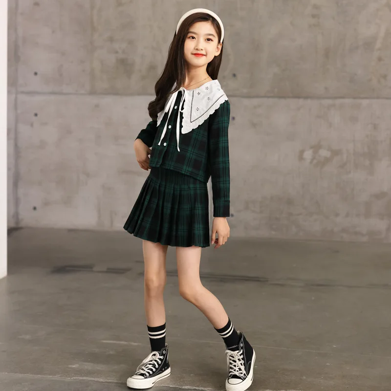 Kids' sets and outfits Fall Winter Style 2PCS SETS Fashionable for Sweet Baby Girl Clothes Girls Clothes Knit with Skirt