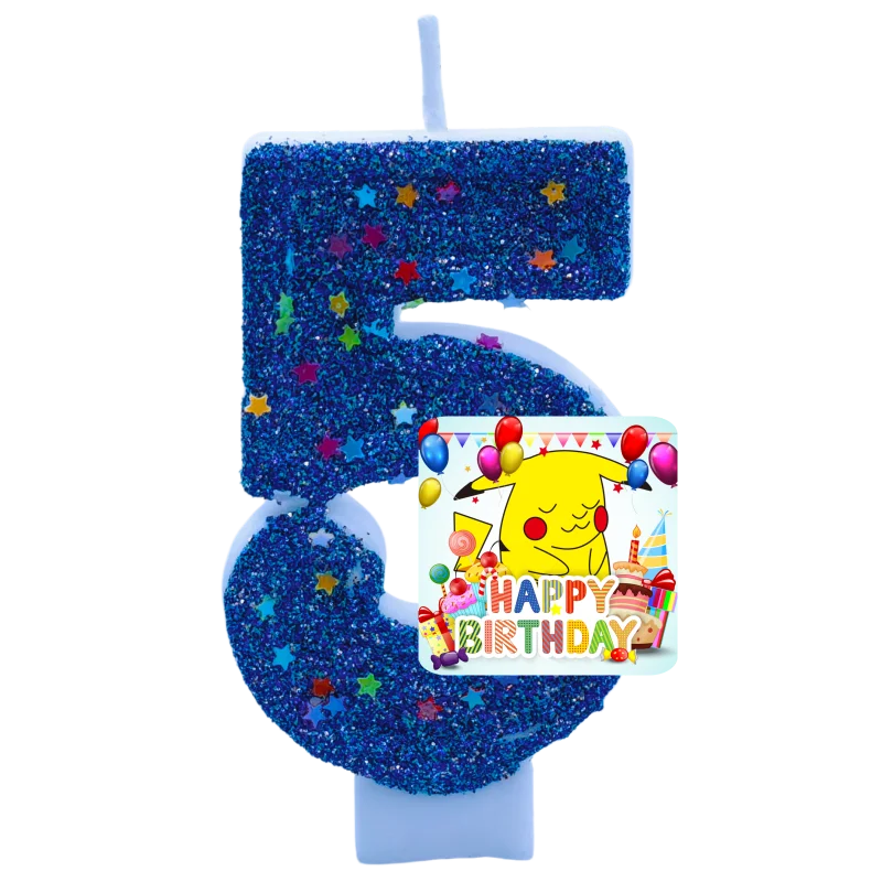 Zebra Candle Supplies - ポケモンモンスターピカチュウキャンドルテーマ誕生日数字 0-9 アニメフィギュア漫画誕生日パーティー用品ケーキデコレーションホットギフト