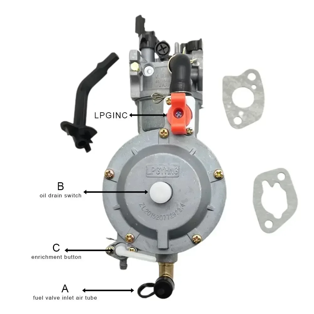 LPG168 170 Kit karburator bahan bakar ganda Generator bensin 1KW sampai 3,5kw 168F 170F 6,5hp 2-3KW suku cadang Generator Kit konversi LPG/NG