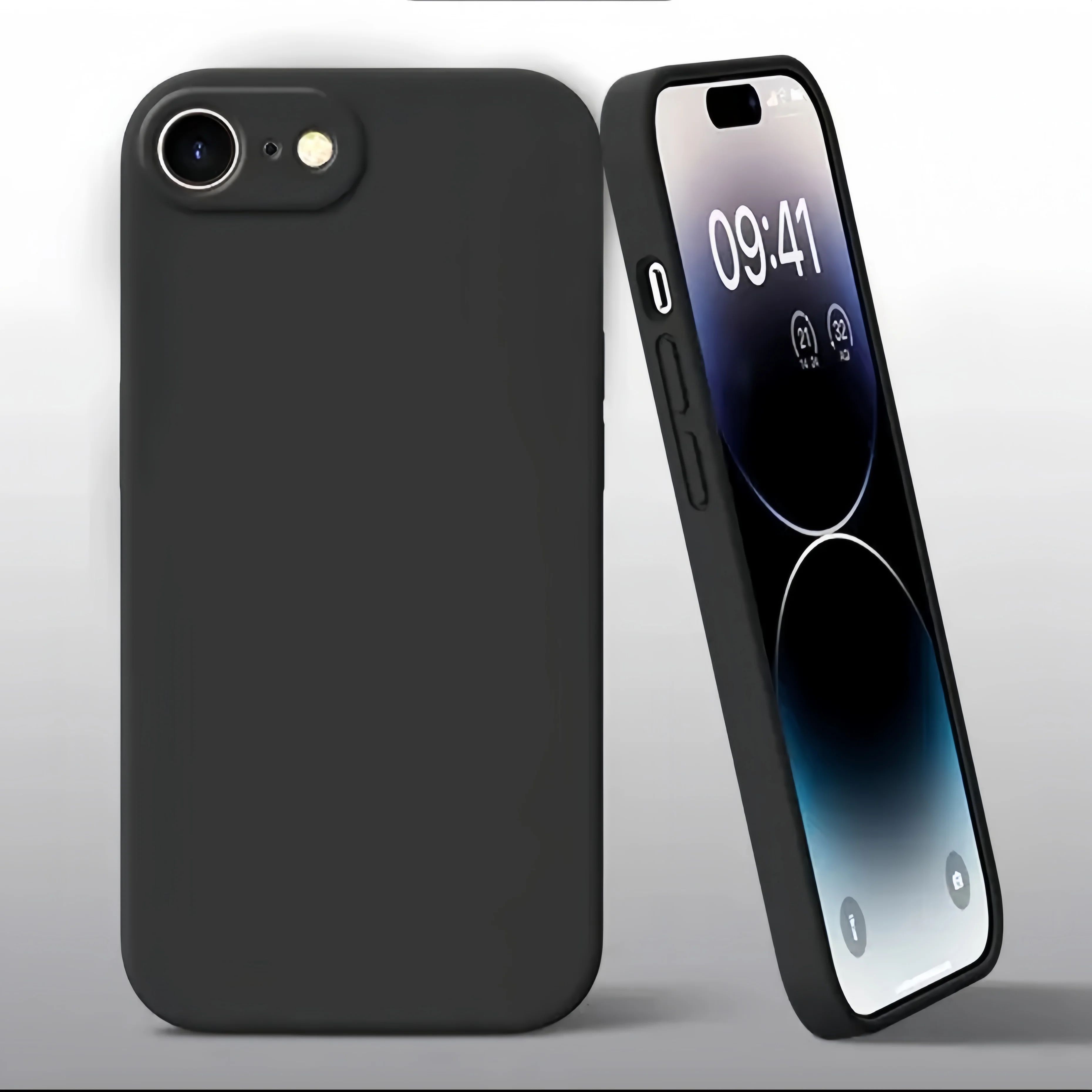 Mode Einfarbig Stoßfest Schützende Flüssigkeit Silikon Telefon Fall Für SE2022/SE2020/8/7/7 +/8 +/XR/X/XS/XS Max – Detail 1
