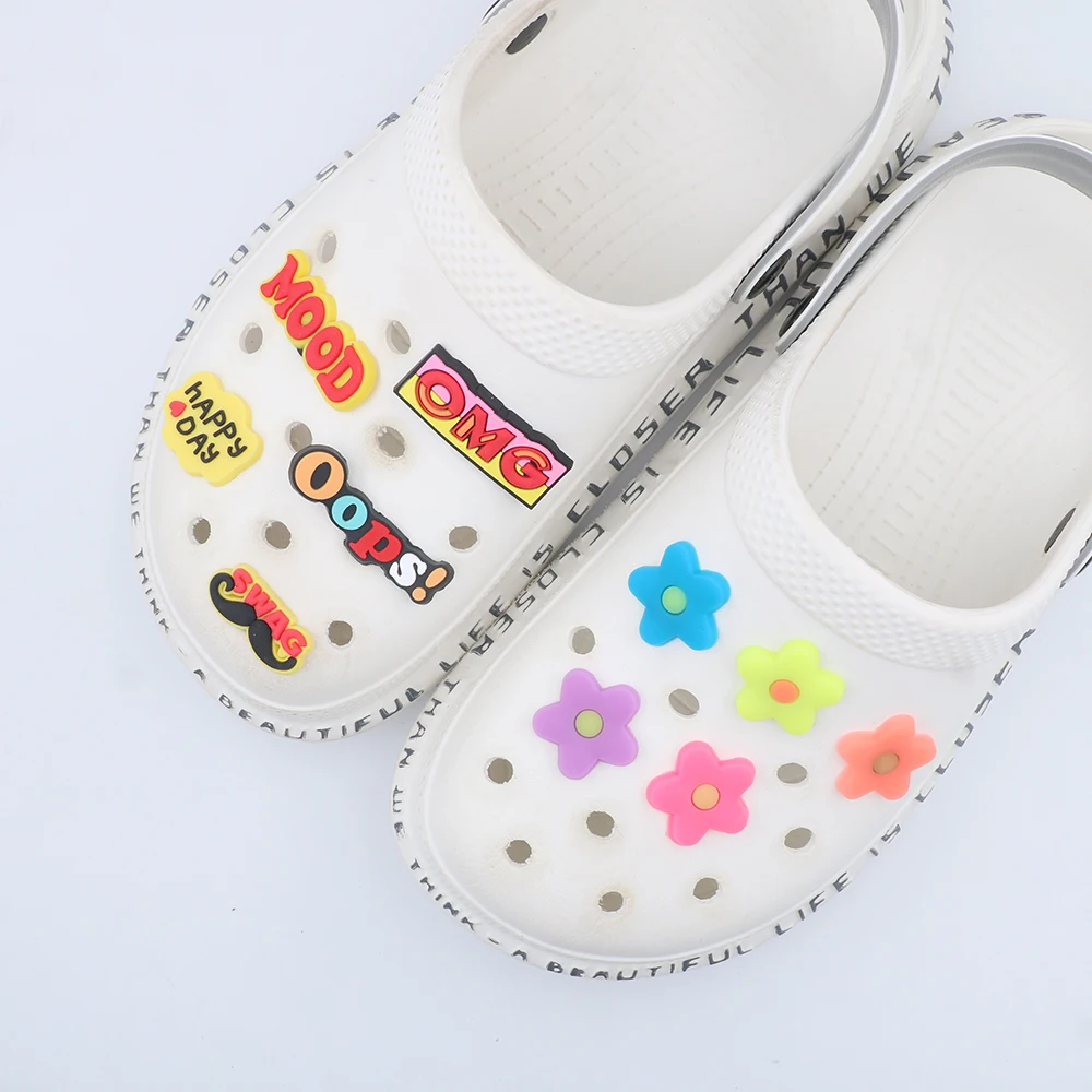1 Piece Shoe Accessories Charms Little Monster Shoe Decorations Noctilucent Flowers Ornament Slipper Adult Children Gift
