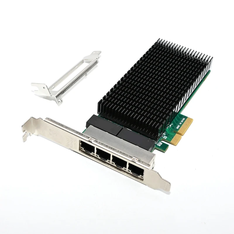 PCI-E X4 Gigabit 4 Port Server Network Card Server NIC I210-T4 RJ45 Ethernet NIC Industrial Camera Vision Network Card Green