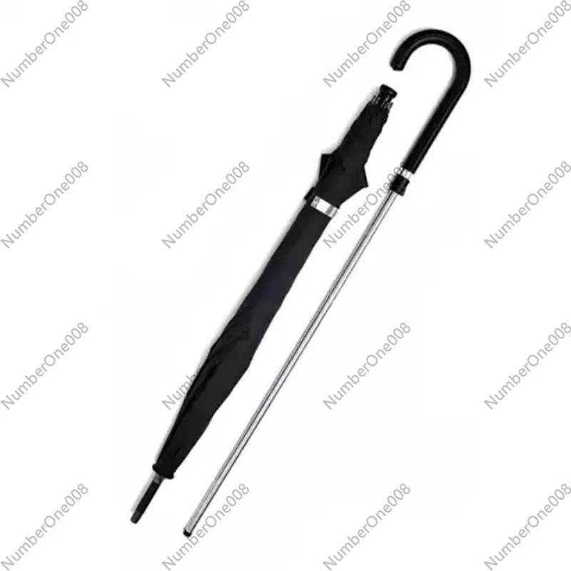 Long Handle Self-Defense Umbrella, Black Straight Pole Sunshade with Pull-Out Function, UV Protection for Outdoor