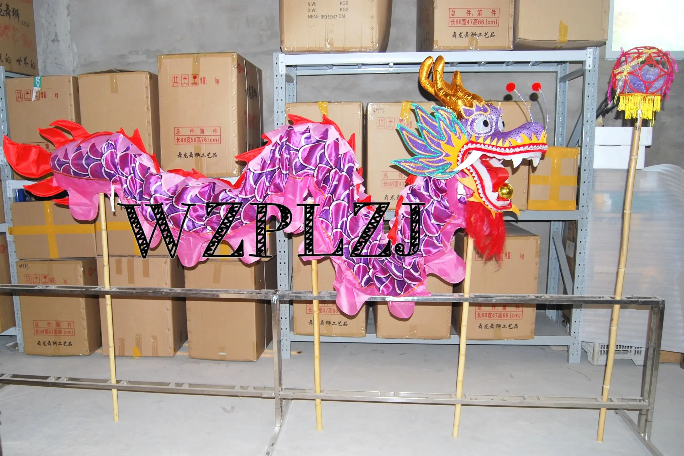 4m Silk Dragon Dance Costume 4 Players  8-15 Age size 5  Outdoor Children Students Event Park Stage Festival Chinese Traditional