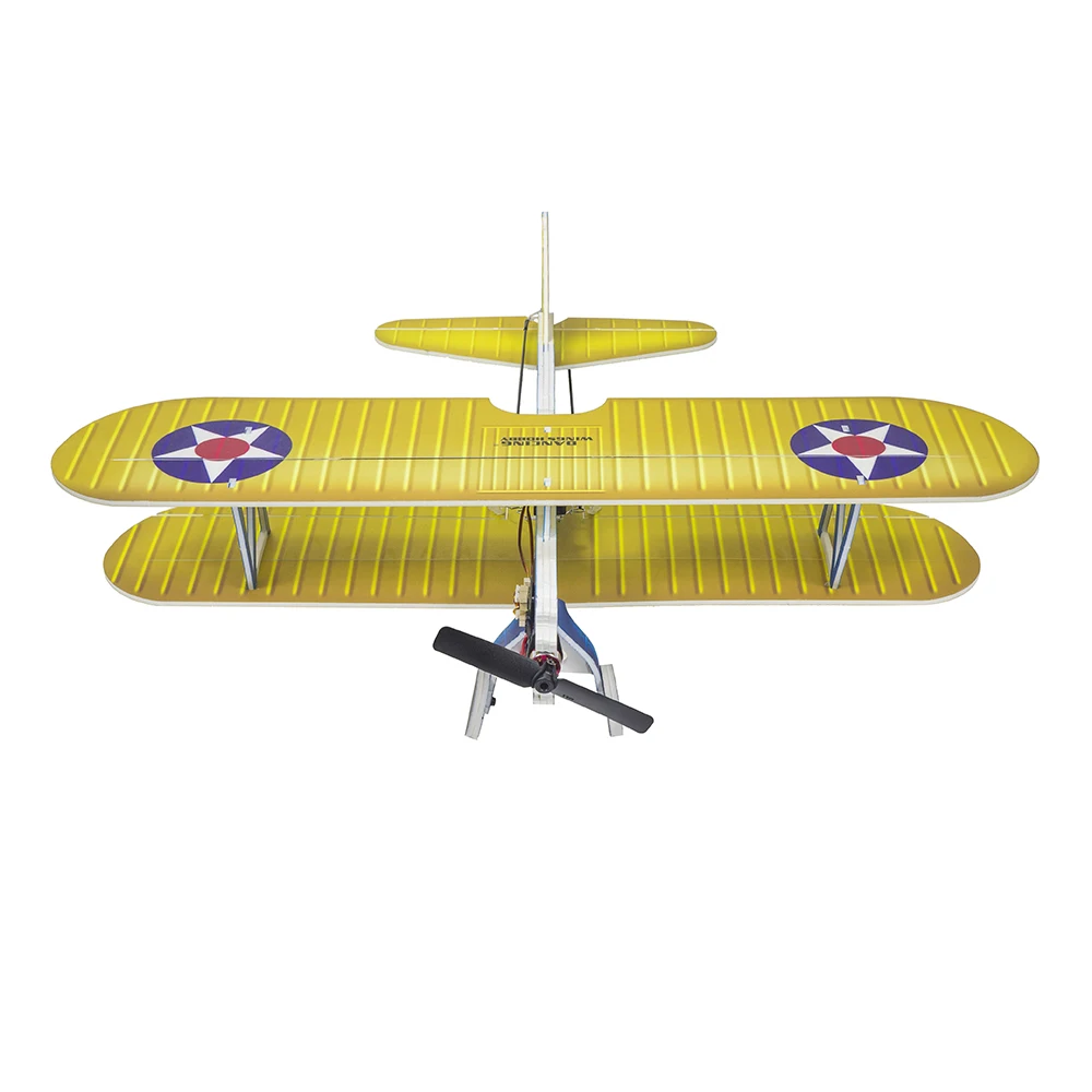 Dancing Wings Hobby E25 Stearman PT-17 Kaydet 450mm Wingspan RC Airplane PP Foam Biplane Flying Wing Models Toys for Boys Adults