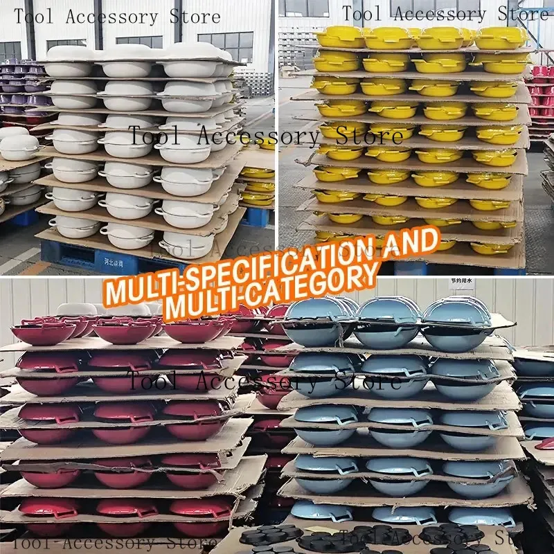 مصنع توريد تخصيص الحديد الزهر المينا وعاء الطبخ مقلاة مجموعة أواني المطبخ #6