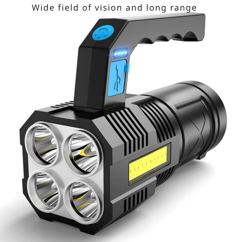 Outdoor Outdoor Home Quad Core Ultra Bright and Strong Light USB Charging Multifunctional Handheld Flashlight