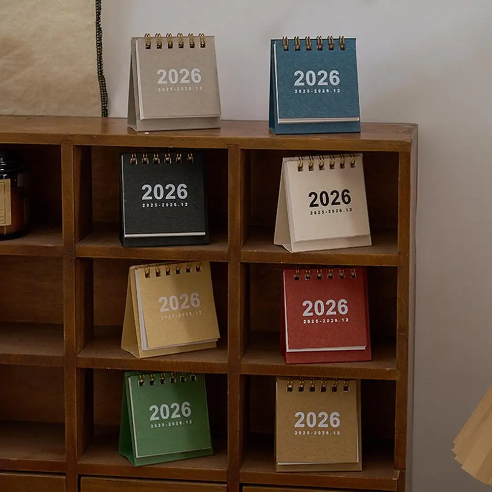 

2026 Mini Simple Calendar Small Desk Calendar Calendar Home Decoration Stationery Coil Office Planner Desktop Offi U0l7