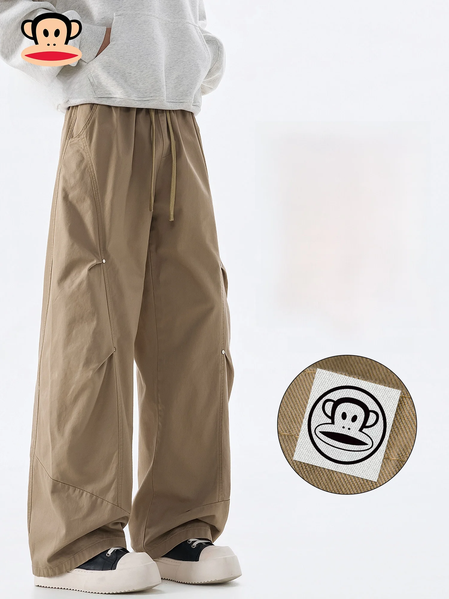 

PaulFrank Casual Cotton Workwear Pants Men's Spring Loose Straight Leg Trousers Comfortable Breathable Faionable