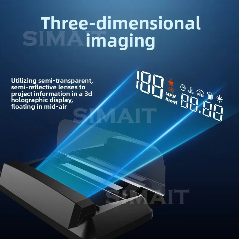 H400S Auto-Leveling HUD Display | OBD2 Car Head-Up Monitor with Floating Projection & Trip Computer