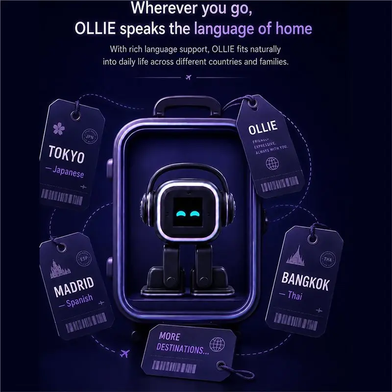 RISE-AI Intelligent Emotion Perception Companion Robot With Camera Voice Chat Touch Interaction Music Stories Weather News