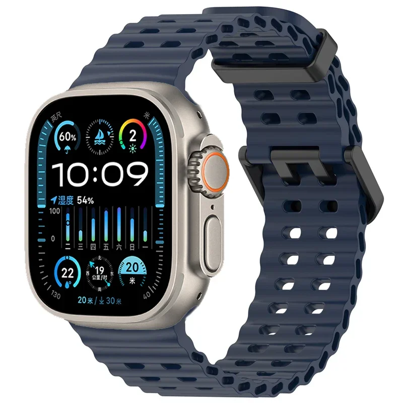 Ocean Silikonarmband für Apple Watch Band Ultra 4/3/2/1 49mm Serie 12 11 10 46mm Komfortables Armband IWatch 9 8 7 6 5 4 SE 45/44mm – Detail 29