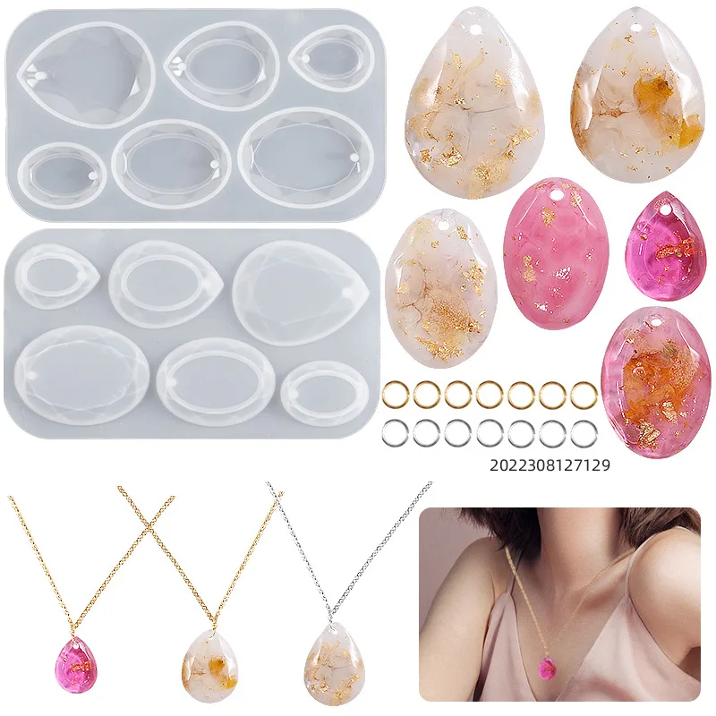 Cabochon klejnot biżuteria formy silikonowe owalna łezka do rzemiosła żywica epoksydowa wisiorek kolczyki Making odlewanie DIY Craft formy