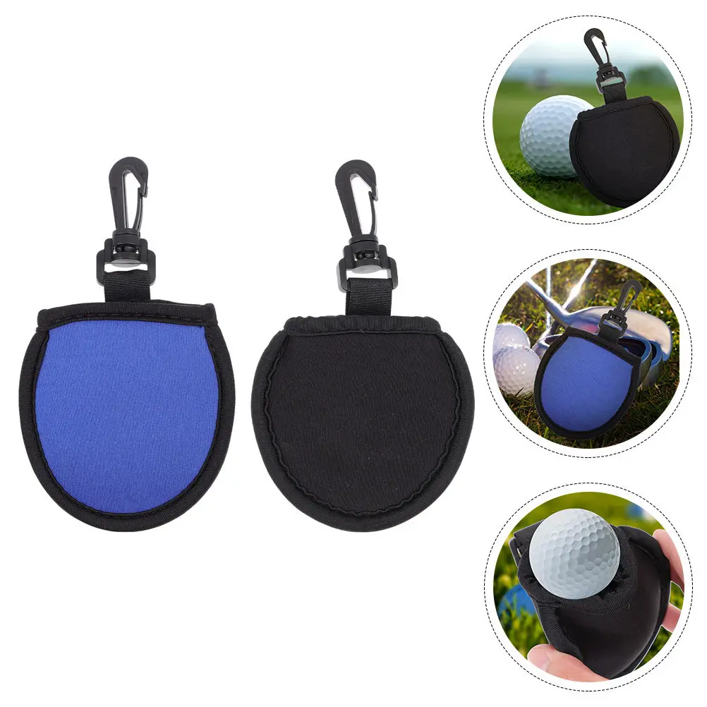 

2Pcs Golf Balls Cleaning Pouches High-Density Fabric Wiping Bag Scratch-Free Ball Cleaner Lightweight Suspended Design Golfing