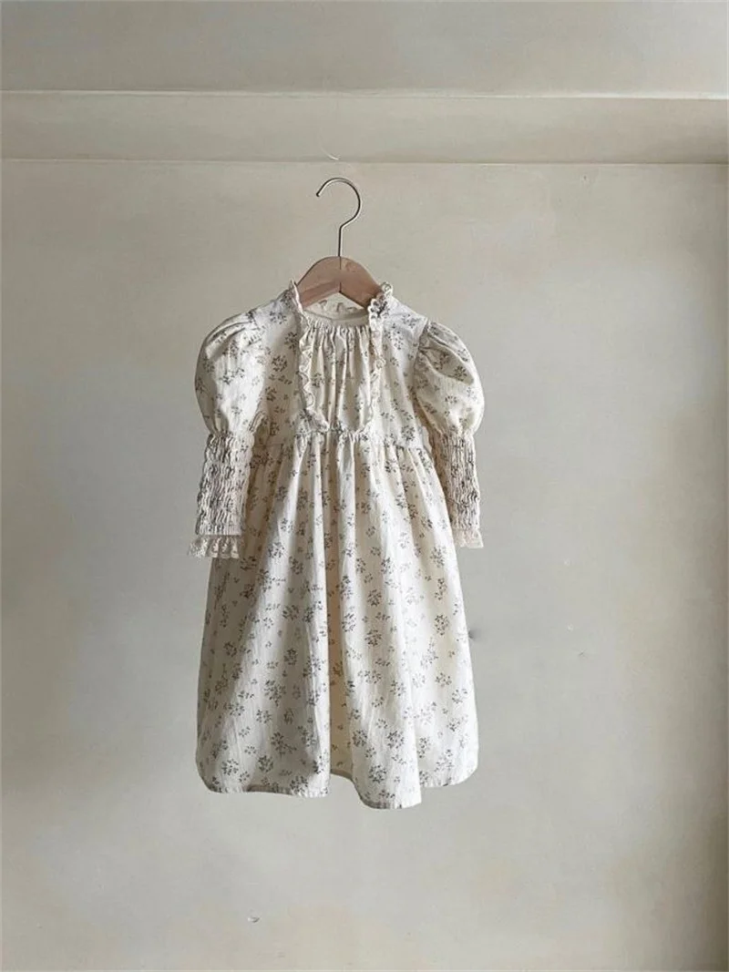 Spring Autumn Toddler Long Sleeve  Baby Cotton Floral Dress Newborn Girl Dress Baby Girl Cute One-piece