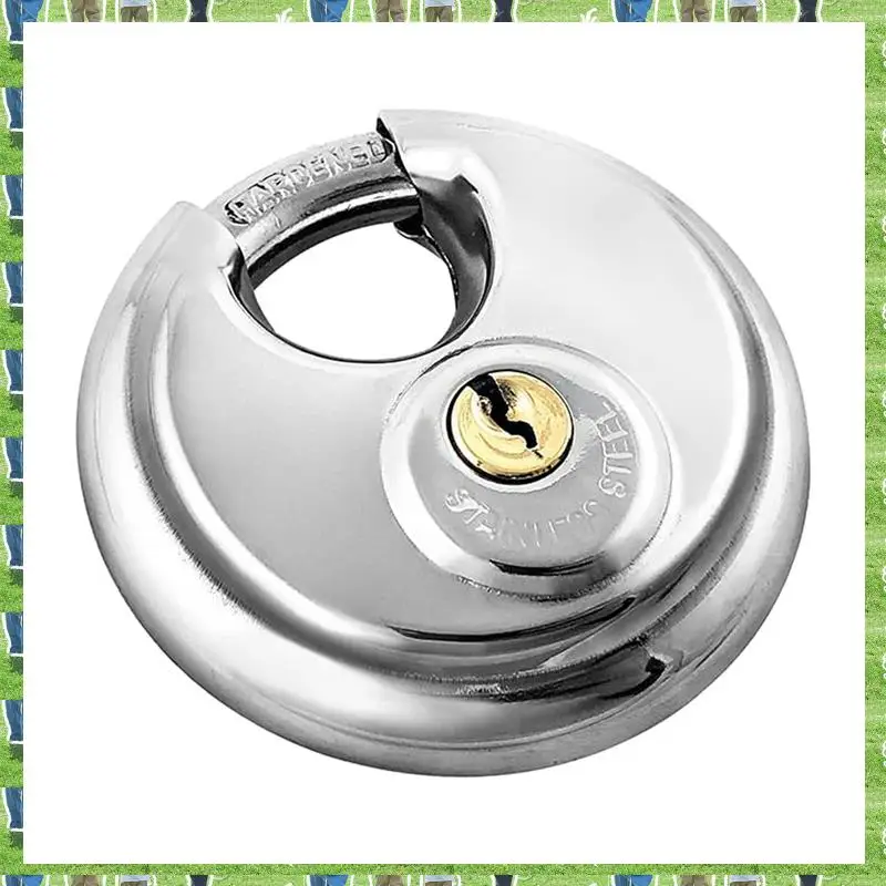 

FTS Disc Lock, 2 Pack Heavy Duty Steel Keyed Padlock Disc Storage Lock For Storage Units, Mobile Trailers, Sheds, Fences