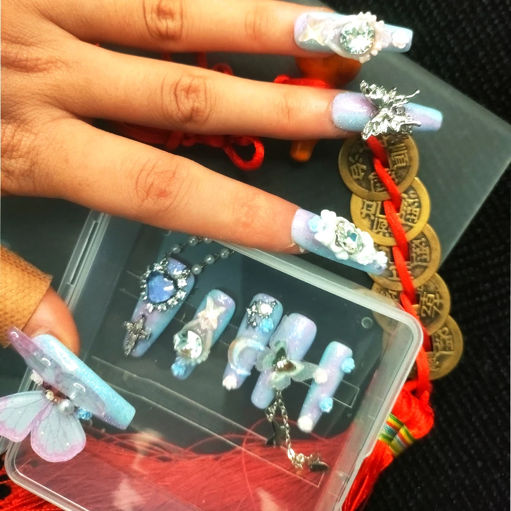 Gradiente Pressione as Unhas, Lingyi é Doce, Dicas personalizadas das unhas, Bonito Spicy Girl, Celebridade Internet, Itens de venda quente